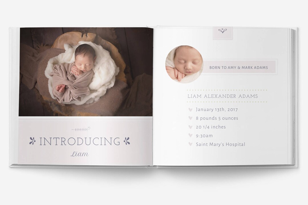 Baby Album Template for Photographers, 10x10 Baby Photo Book Template — free download