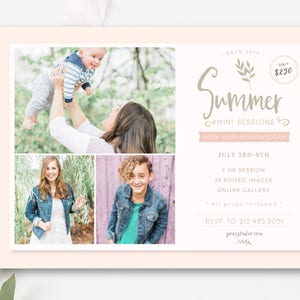 Summer Mini Session Template, Summer Minis Template, Mini Session Marketing - INSTANT DOWNOAD