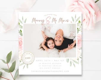 Mommy and Me Mini Session Template, Mommy & Me Minis, Mother's Day Photo Session, Photoshop and Canva, INSTANT DOWNLOAD!