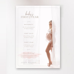 Baby&#39;s Erstes Jahr Mini Sessions Marketing Board - Baby Meilensteine - Photoshop Vorlage - SOFORTIGER DOWNLOAD