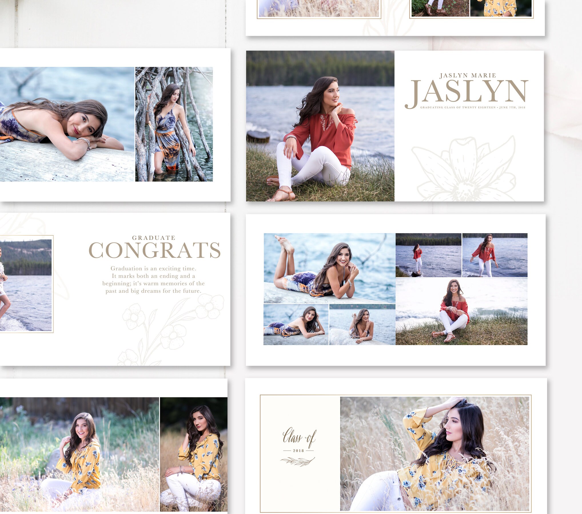 10x10 Senior Album Template Senior Book Photography Etsy