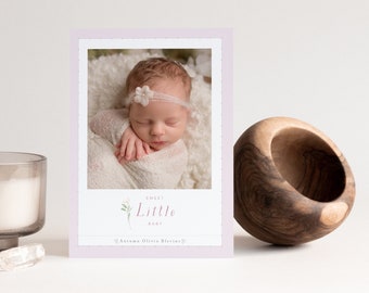 Girls Birth Announcement Template for Photographers, Baby Announcement Template, Photoshop Template, INSTANT DOWNLOAD!