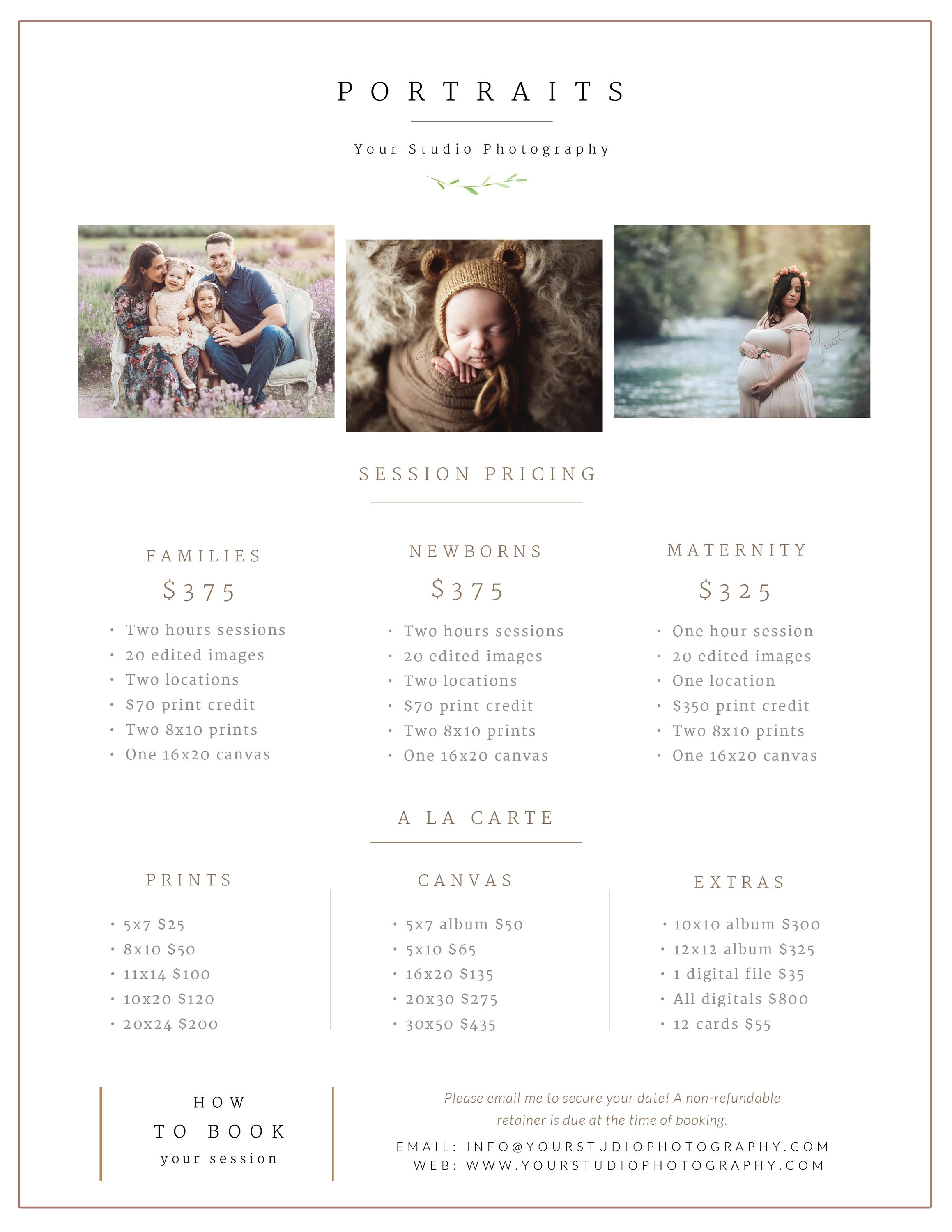 Lifestyle Photography Pricing Guide Template Photographer Etsy