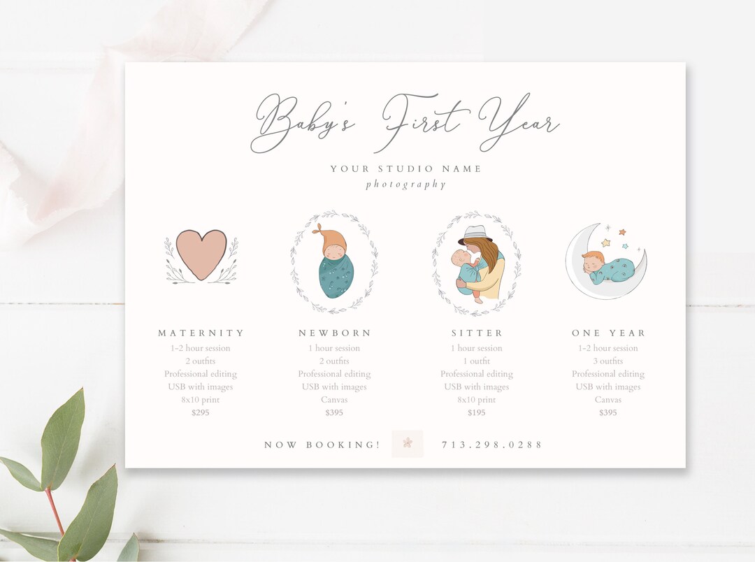 Baby Milestone Photography Package, Baby's First Year Photo Package, Maternity, and