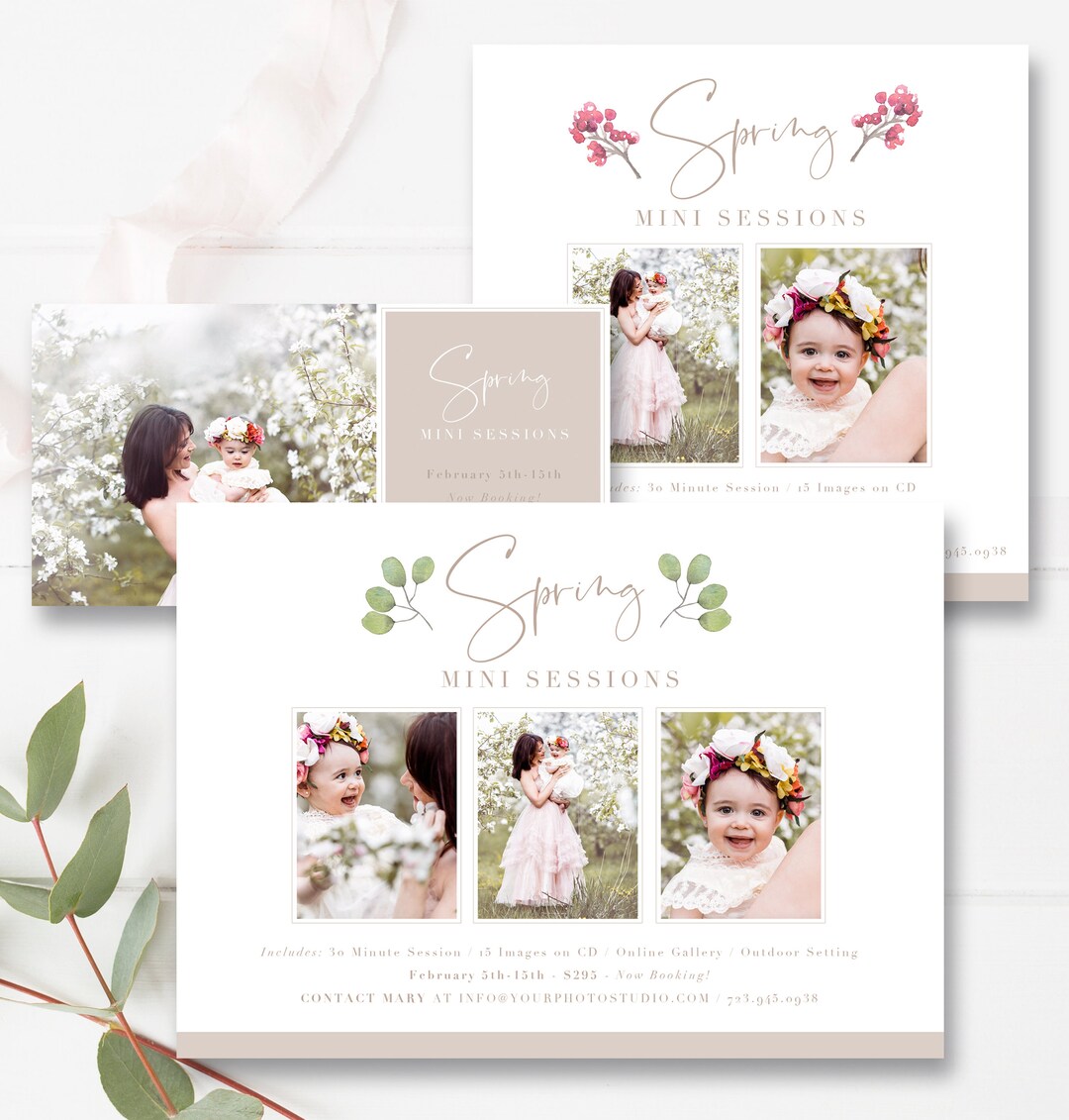 Spring Mini Session Marketing Set, Spring Marketing Boards, Mini ...