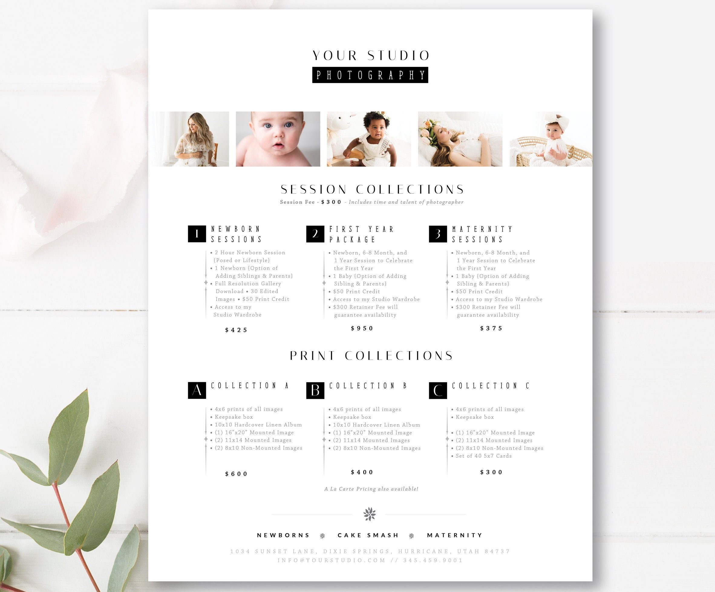 Classic Photography Pricing Template Photographer Pricing Etsy