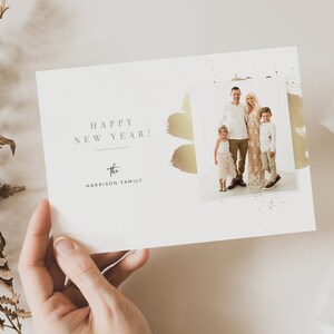 Modèle de carte photo or bonne année 2024, modèle de carte de nouvel an, modèles Photoshop pour photographes - TÉLÉCHARGEMENT IMMÉDIAT !