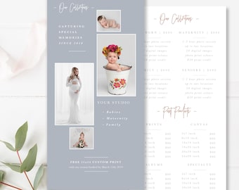 4x8" Rack Card Template for Photographers, Photography Marketing Card, Photoshop Template, INSTANT DOWNLOAD!