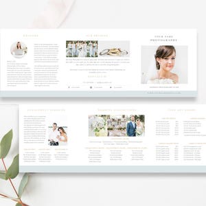 Photographer Pricing Trifold, Photography Price List Trifold Template, Wedding Photographer Pricing List, INSTANT DOWNLOAD!