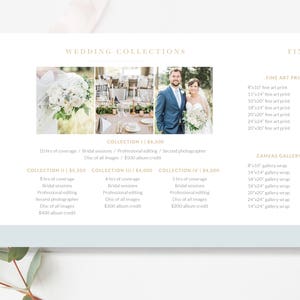 Photographer Pricing Trifold, Photography Price List Trifold Template, Wedding Photographer Pricing List, INSTANT DOWNLOAD image 5