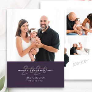 Modello per biglietto fotografico per la festa del papà felice, biglietto per la festa del papà con immagini, modelli Photoshop per fotografi, DOWNLOAD IMMEDIATO!