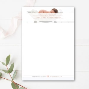 Plantilla de membrete para fotógrafo de recién nacidos, plantillas de marketing fotográfico, ¡DESCARGA INSTANTÁNEA!