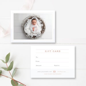 Modèle de carte-cadeau pour photographe nouveau-né, modèles de photographe, téléchargement immédiat