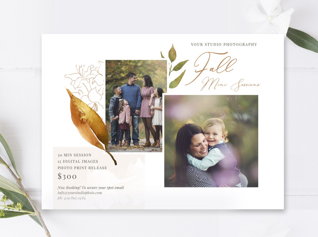 5x7 Fall Mini Session Template, Fall Minis, Watercolor Photography ...
