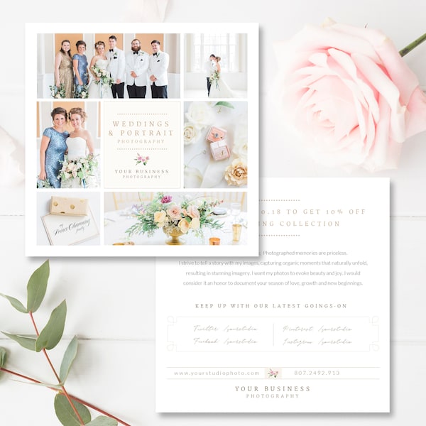 Wedding Photographer Flyer Design, Photoshop and Canva, Wedding Photography Marketing Template, Instagram Marketing, INSTANT DOWNLOAD!