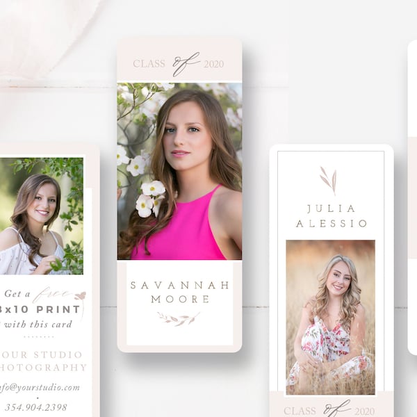 Senior Rep Card Templates, Senior Referral Photo Card Templates, Senior Photography Rep Card, Photoshop Template, INSTANT DOWNLOAD!