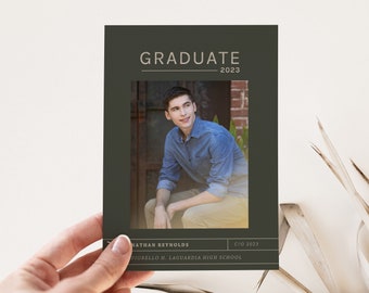 Guys Graduation Announcement Template, Class of 2022, Senior Card, Senior Template, Photoshop Template, INSTANT DOWNLOAD!