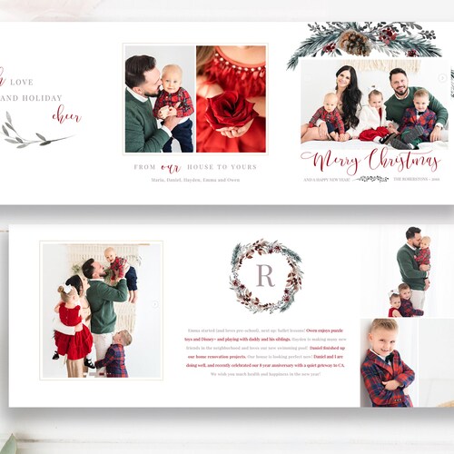 Merry Christmas 5x5 Trifold Photo Card Template Trifold Etsy