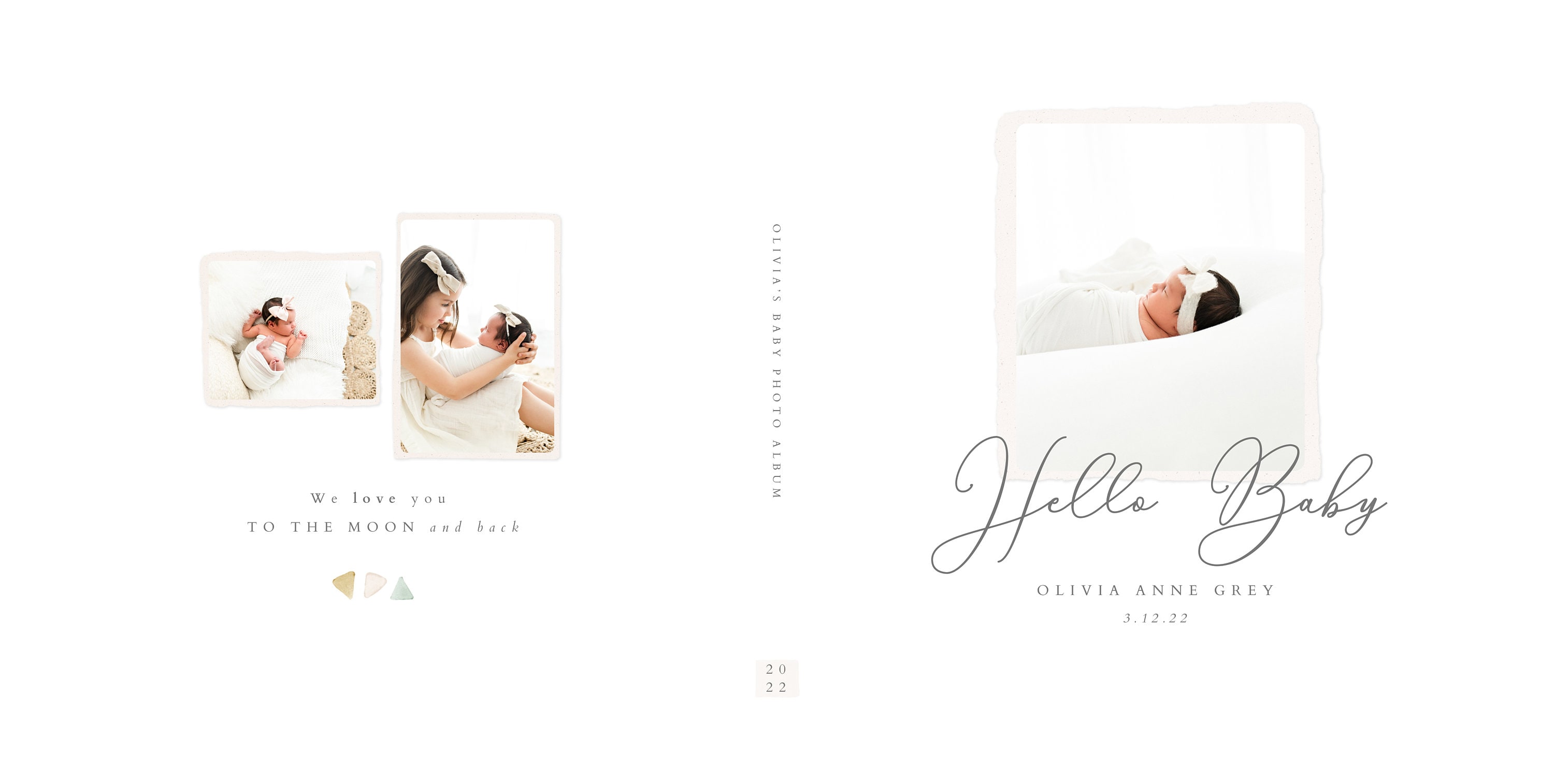 Baby Photo Album Cover Template Baby Photo Book Cover Etsy