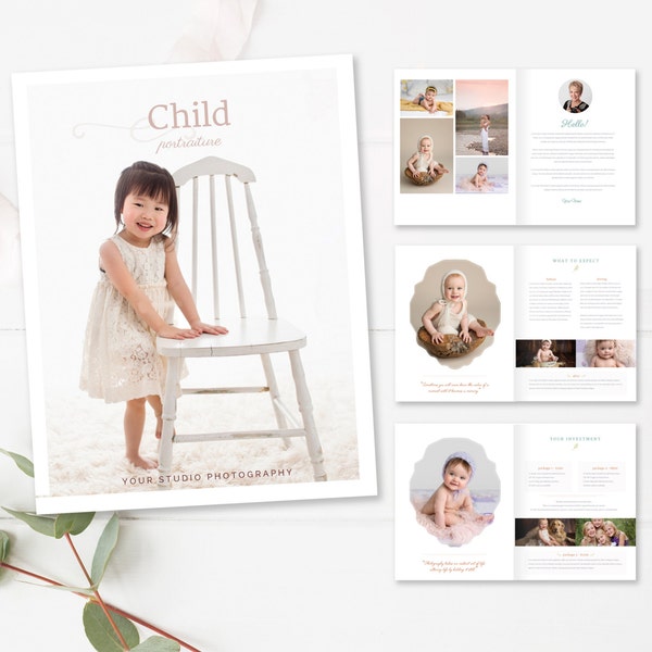 Children's Photography Magazine Template - Newborn Magazine Template - Kids - Photography Studio Magazine - 10 Pages - INSTANT DOWNLOAD