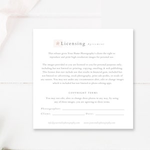 Photography Print Release Form, Print Release Template for ...