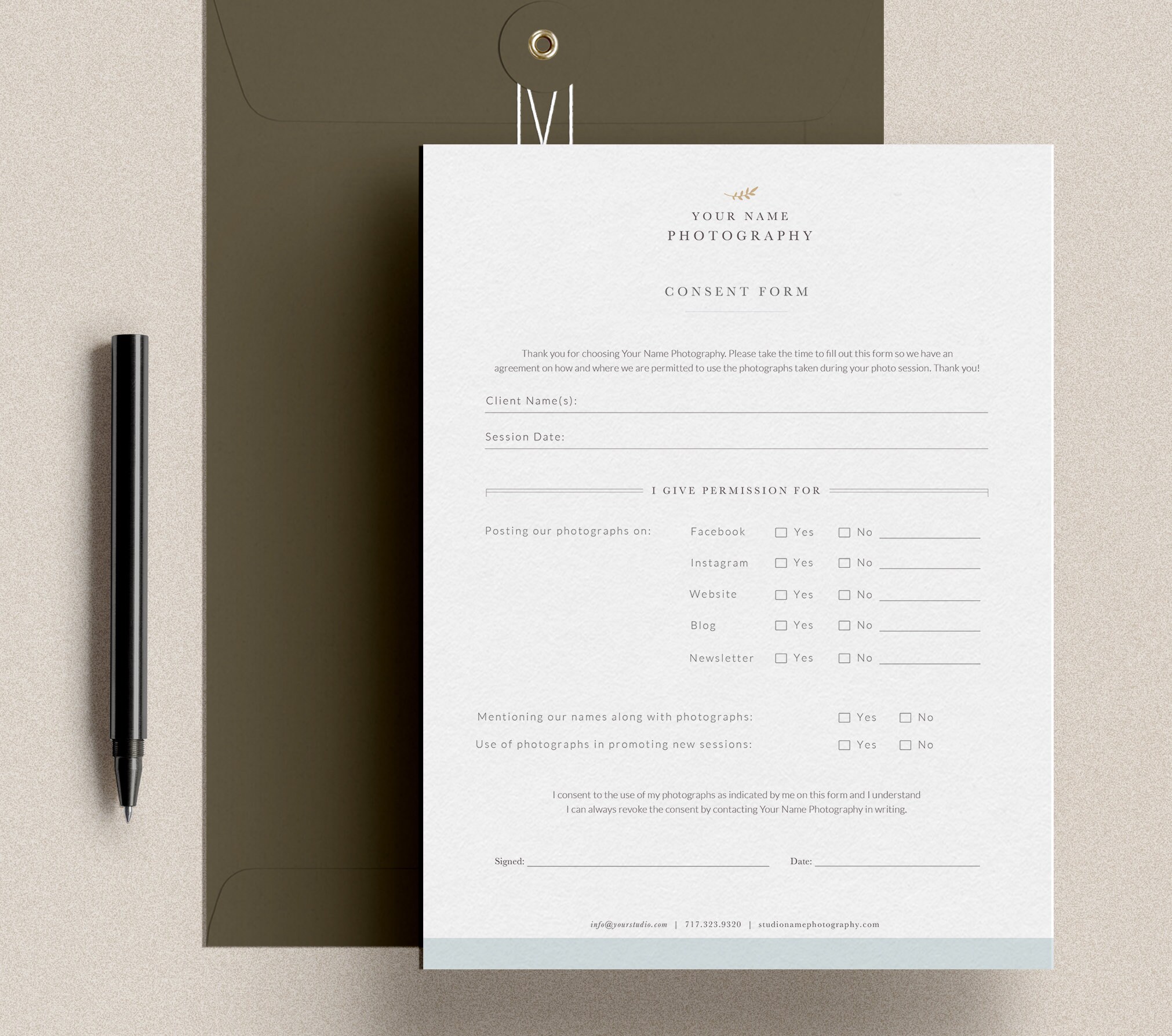 Photography Consent Form. Canva Consent Form. Social Media Use - Etsy