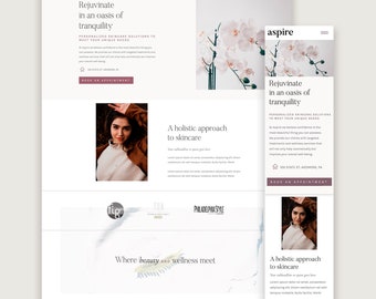 Aspire Showit Website Template, Showit Template, Consulting Firm Website, Spa Website Design, Business Consultant Website, Portfolio Website