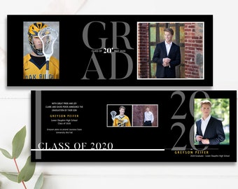 Trifold Graduation Announcement Template, High School College Graduation, 2024, Photoshop Templates for Photographers, INSTANT DOWNLOAD!