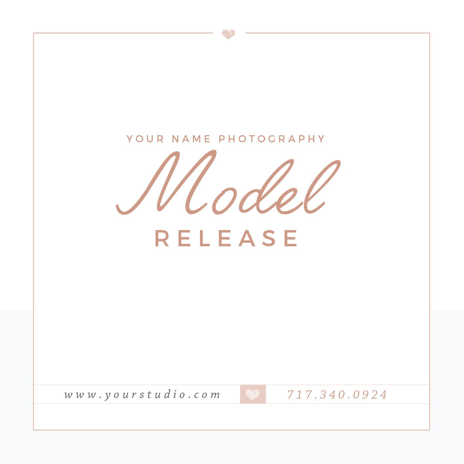 Photographer Model Release Template Photography Business | Etsy