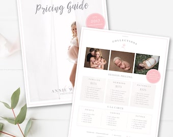 Photography Price List Template, Photographer Pricing Guide, Photo Sell Sheet, Photoshop Template, INSTANT DOWNLOAD!