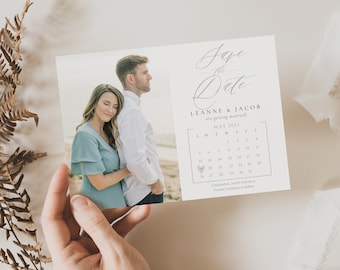 Photoshop and Canva, Calendar Save the Date Photo Card Template, Save the Date Postcard Template, Calligraphy, Wedding Announcement