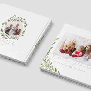 Holiday Photo Album Cover Template, Christmas Photo Book Cover PSD, Photographer Templates, Photoshop Template INSTANT DOWNLOAD!