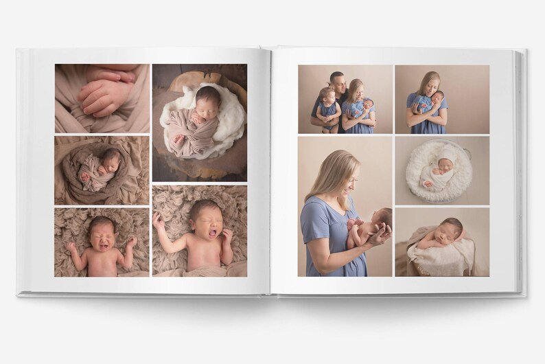 baby first year photo album template 10x10 Photoshop baby photobook design