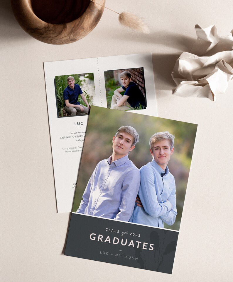 Twin's Graduation Announcement Template Class of 2022 Etsy