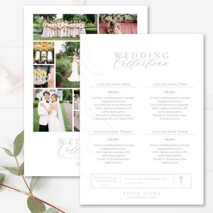 Pricing Guide for Wedding Photographers, Photoshop Template for Photographers, Photography Pricing, Price List Template, INSTANT DOWNLOAD!