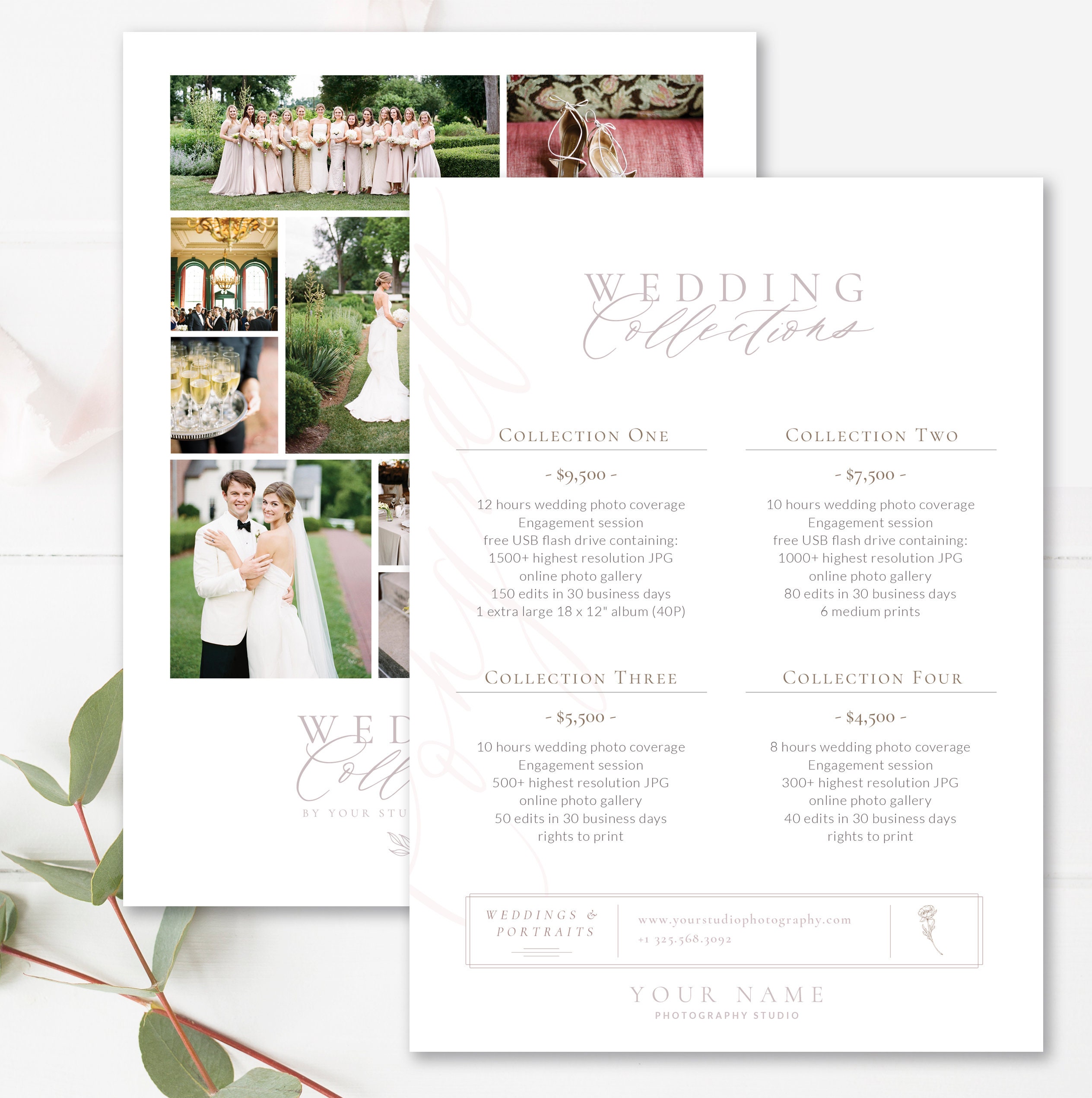 Pricing Guide for Wedding Photographers Photoshop Template - Etsy Israel