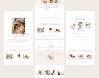 Deckle Edge fotograaf e-mailsjabloonbundel, fotograaf nieuwsbriefsjabloonset, Photoshop-sjablonen - INSTANT DOWNLOAD!