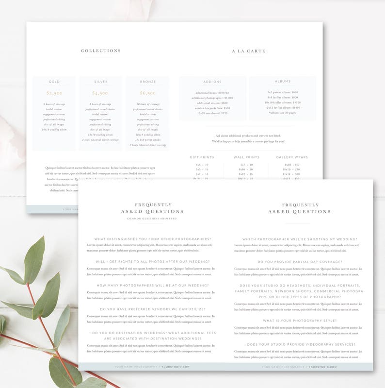 Wedding Photographer Magazine Template, Wedding Price List, Investment Templates PSD Template, INSTANT DOWNLOAD image 6