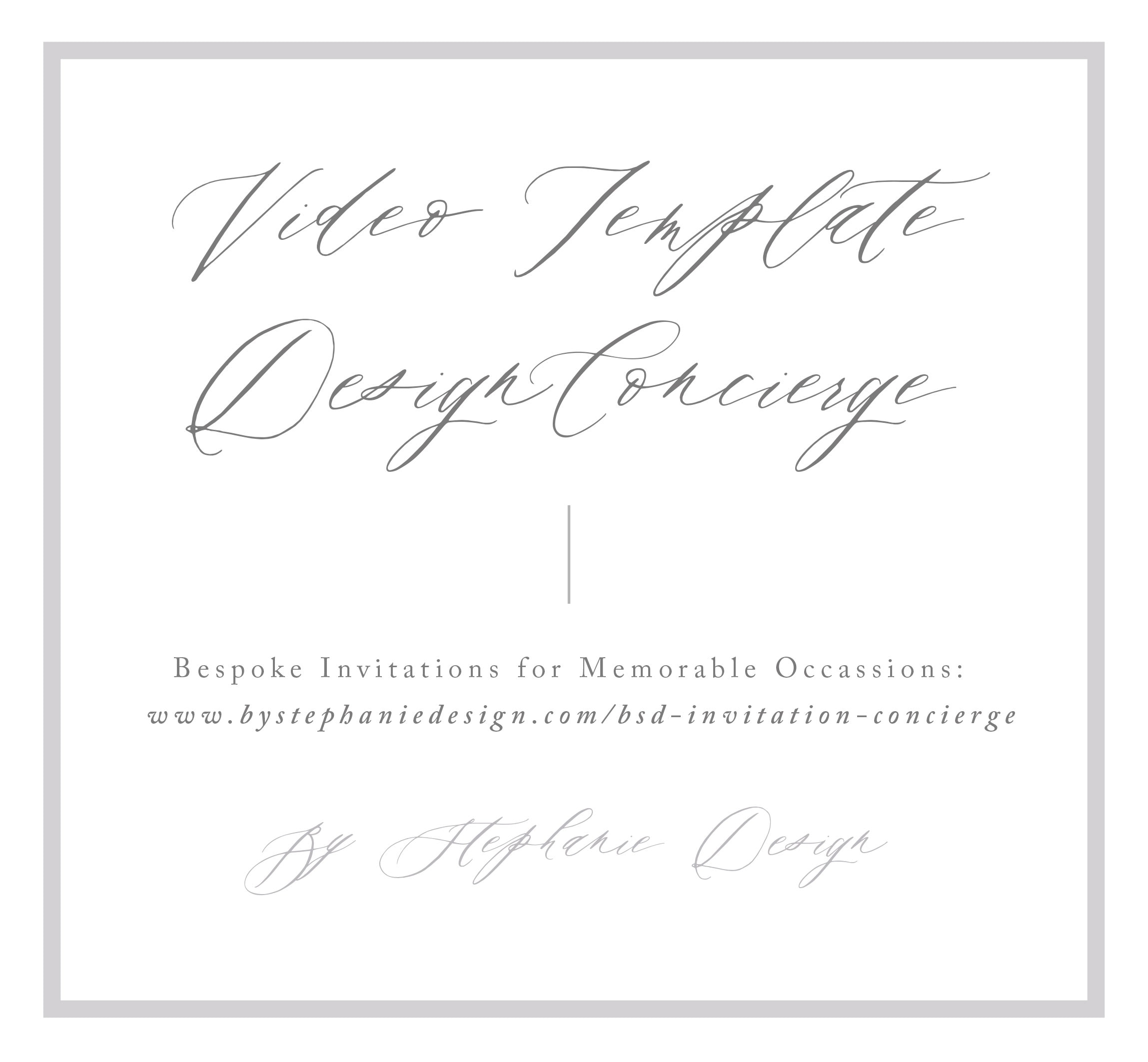 Video Template Design Concierge Edit for Me by Stephanie - Etsy