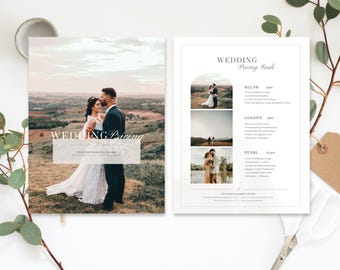 Wedding Photography Pricing Guide Canva Template, Editable Price List, Instant Download