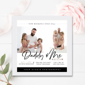 Photoshop und Canva, Vatertags Mini-Sessions, Daddy und Me Foto-Sessions, Marketing-Vorlage, Fotografie-Board, SOFORT-DOWNLOAD!
