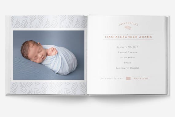 Download 10x10 Baby Album Photoshop Template Newborn Photo Album For Etsy PSD Mockup Templates
