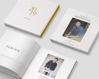 Classic Senior Album Template, Graduation Photo Book Template, Photography Template, Photoshop Template, INSTANT DOWNLOAD!