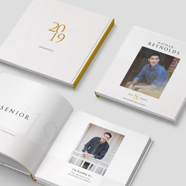 Classic Senior Album Template, Graduation Photo Book Template, Photography Template, Photoshop Template, INSTANT DOWNLOAD!