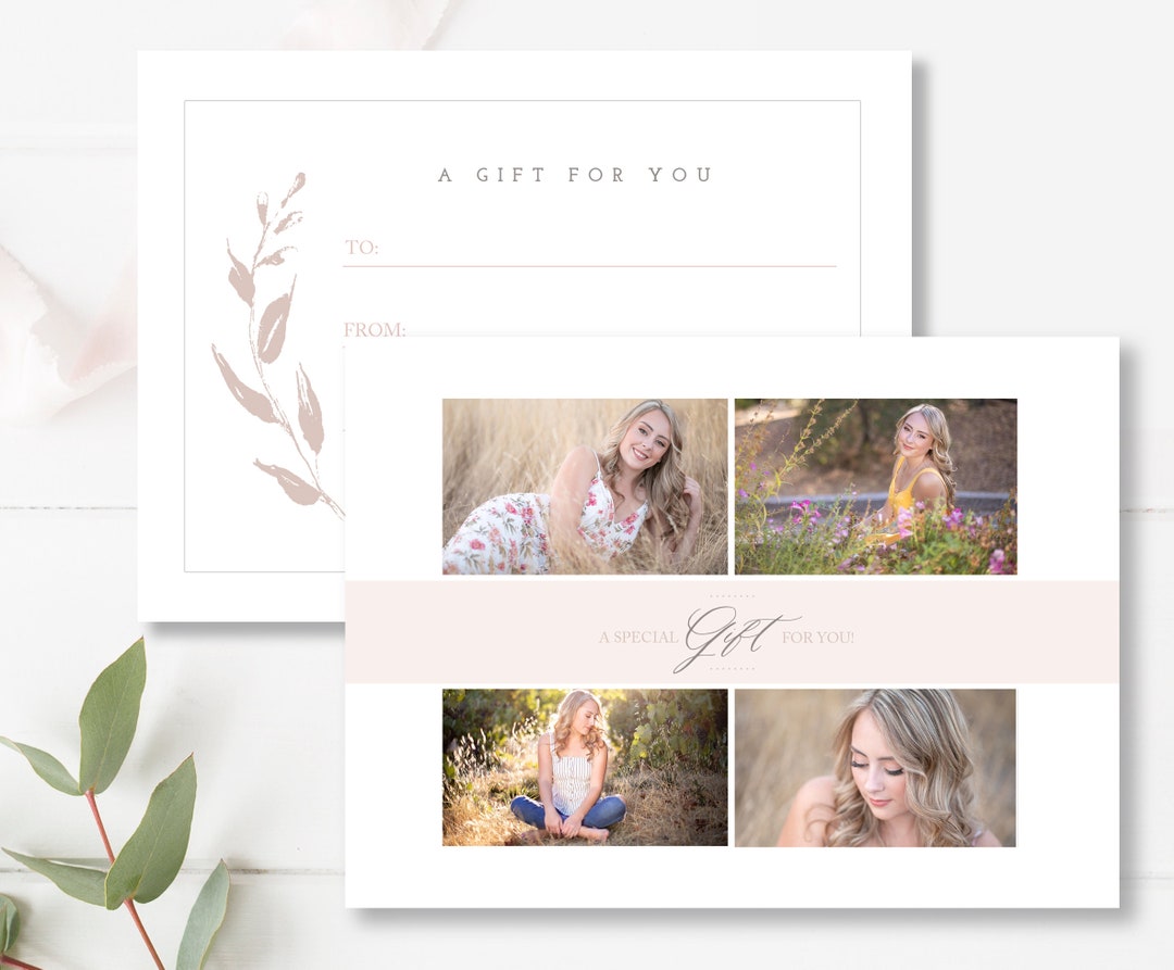 Photo Gift Card Template, Photographer Gift Certificate Template, Photo ...
