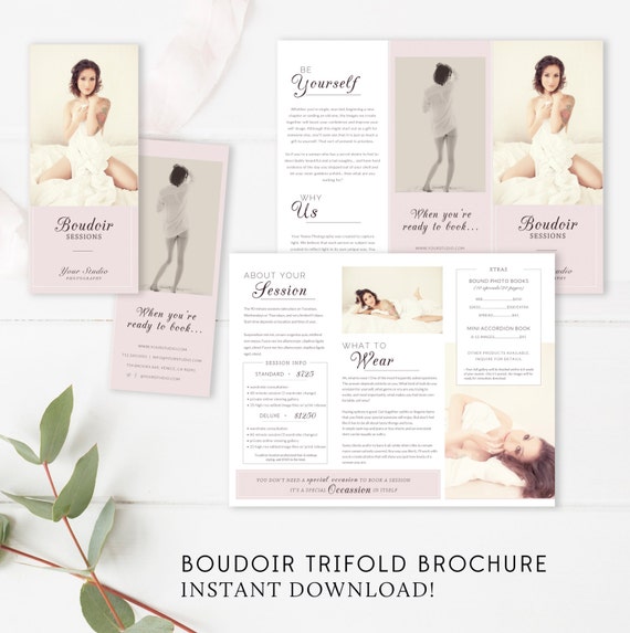 Boudoir Trifold Brochure Boudoir Brochure Boudoir Etsy
