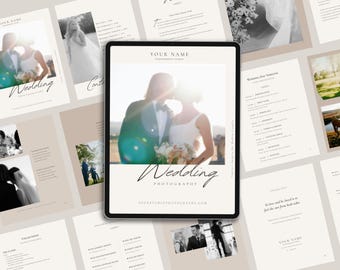 Wedding Photography Client Welcome Guide Canva Template | 30-Page Studio Magazine Packet | Instant Download