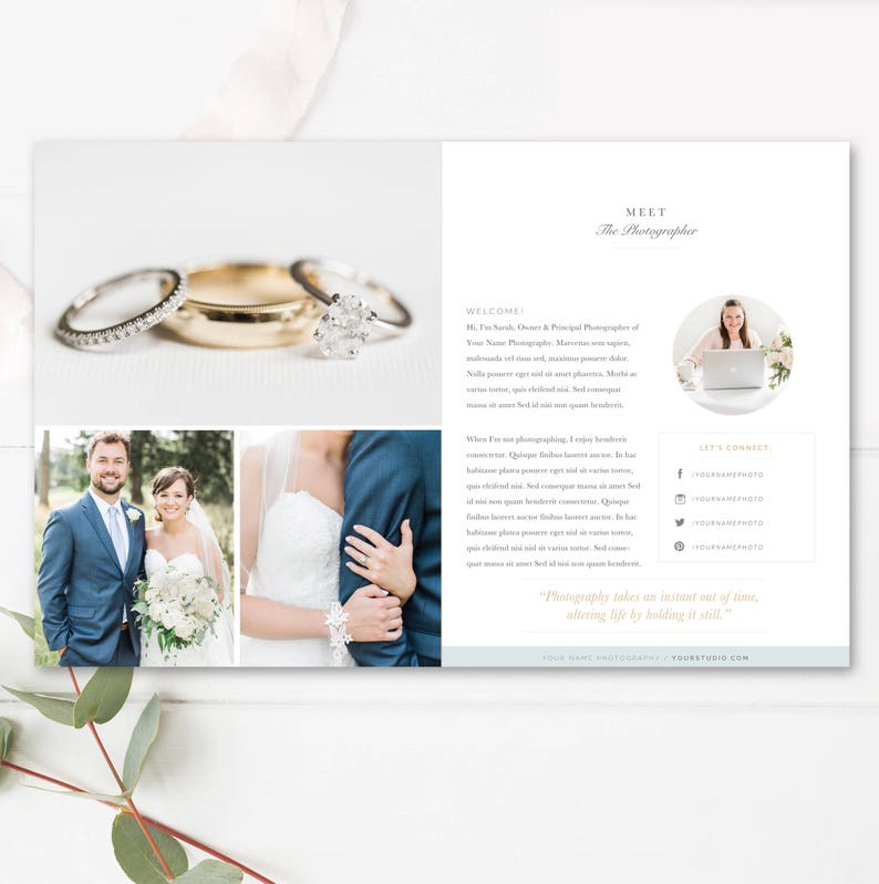 Wedding Photographer Magazine Template, Wedding Price List, Investment Templates PSD Template, INSTANT DOWNLOAD image 3