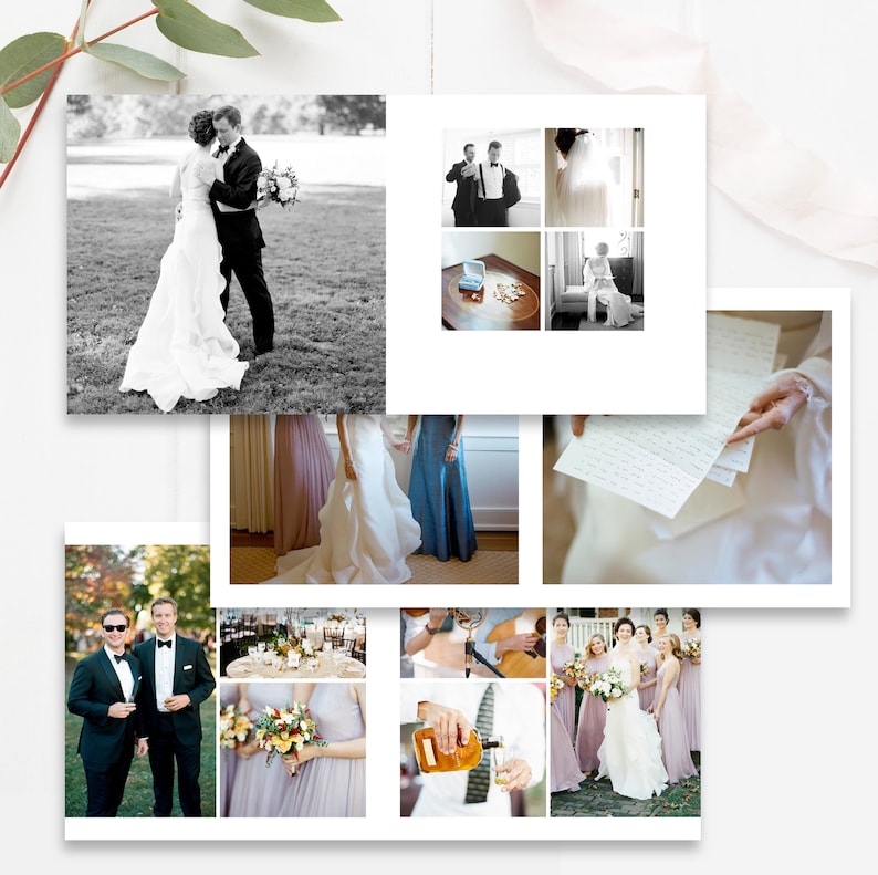 wedding album spread template instant download for photographers