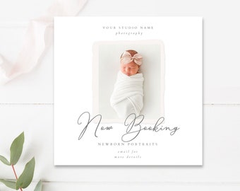 Photography Marketing Template for Photographers | Canva + Photoshop | Newborn Session Marketing Board | IG Promo | Instant Download